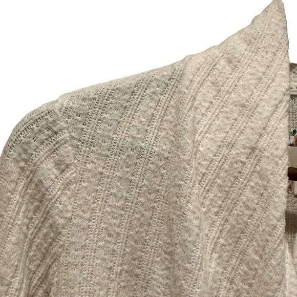 Maeve by Anthropologie Rafela Hacci Surplice Ivory Top Casual Cozy Size X Small - Picture 5 of 10